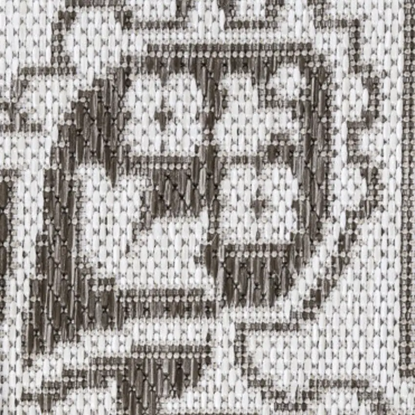 Light Brown And Cream Medallion Indoor Outdoor Area Rug Photo 2