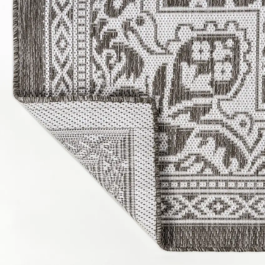 Light Brown And Cream Medallion Indoor Outdoor Area Rug Photo 3