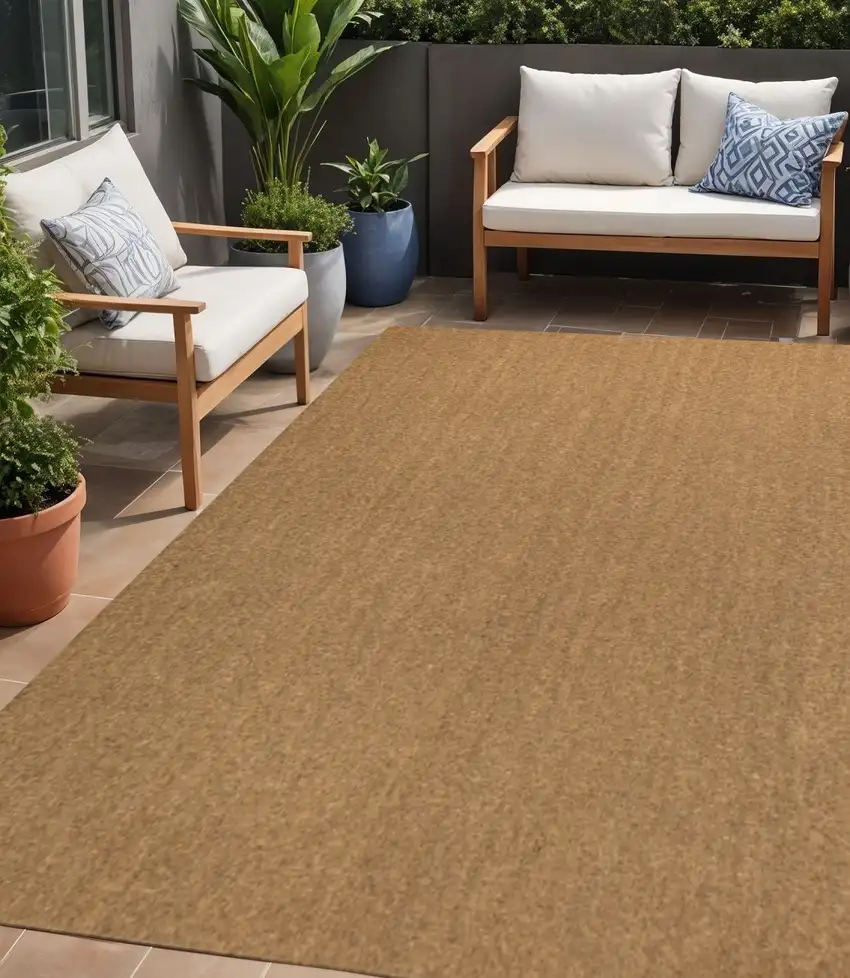 Light Brown Indoor Outdoor Area Rug Photo 1