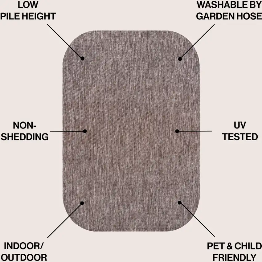 Light Brown Indoor Outdoor Area Rug Photo 9