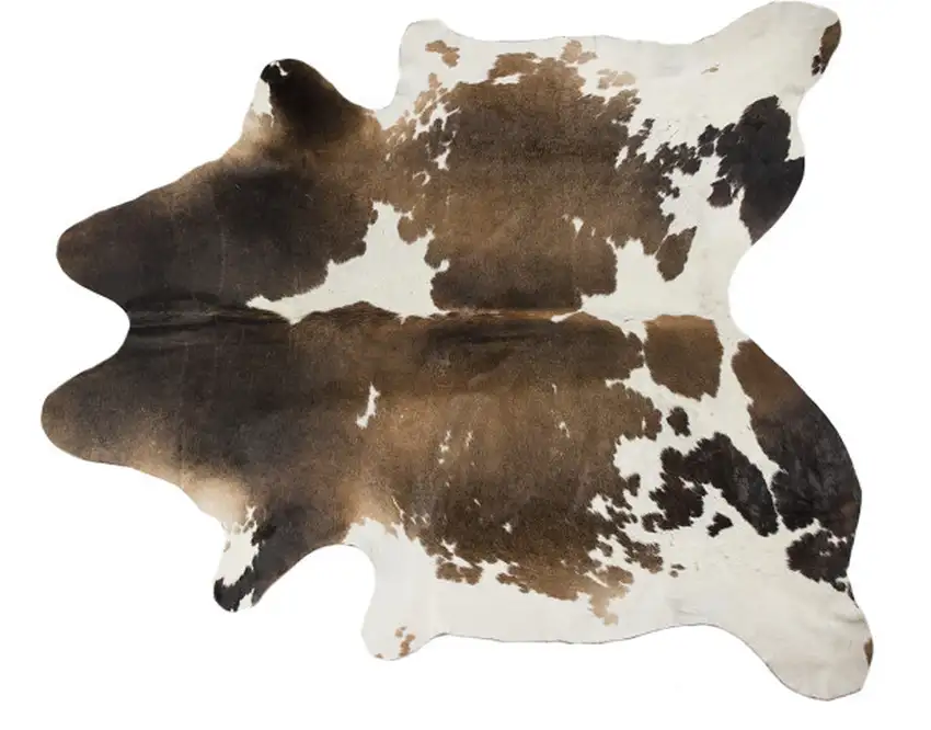 Light Brown and White Cowhide Hand Knotted Area Rug Photo 3