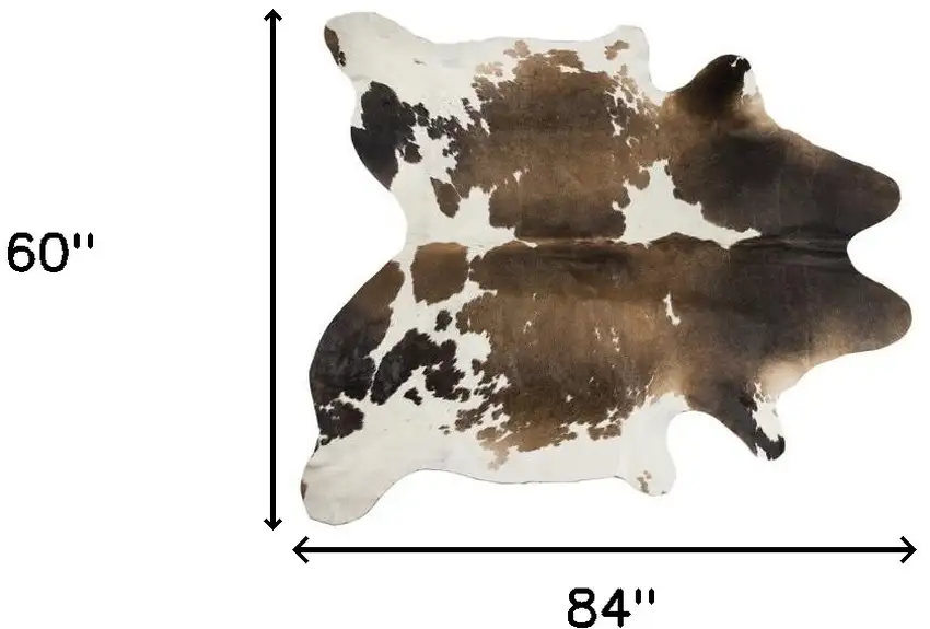 Light Brown and White Cowhide Hand Knotted Area Rug Photo 6