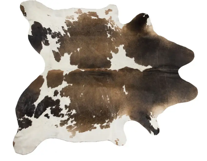 Light Brown and White Cowhide Hand Knotted Area Rug Photo 1