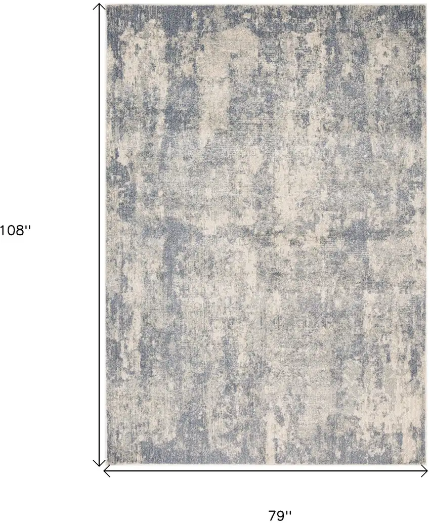 Light Gray Abstract Power Loom Area Rug Photo 6