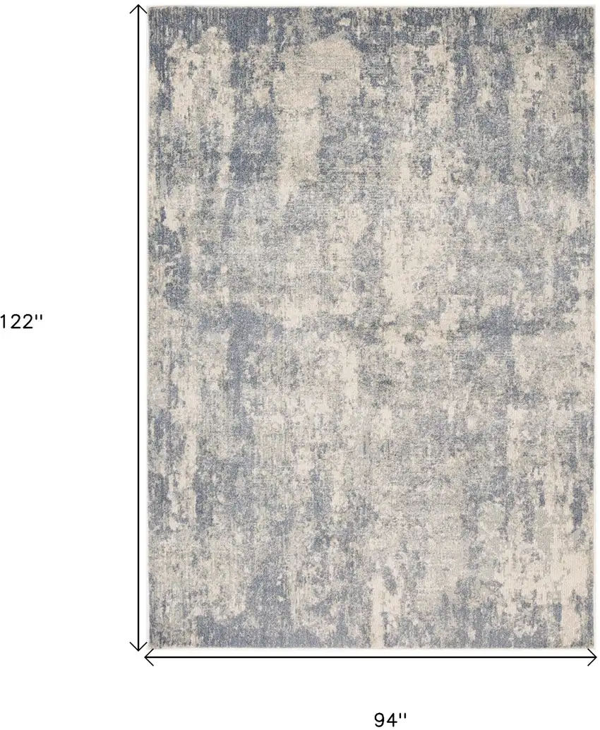Light Gray Abstract Power Loom Area Rug Photo 6