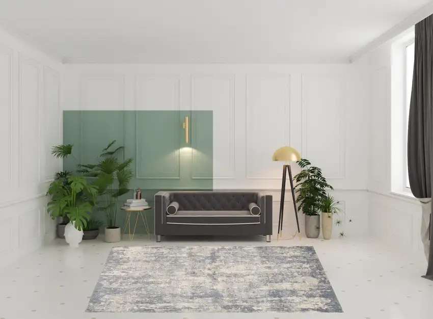 Light Gray Abstract Power Loom Area Rug Photo 2