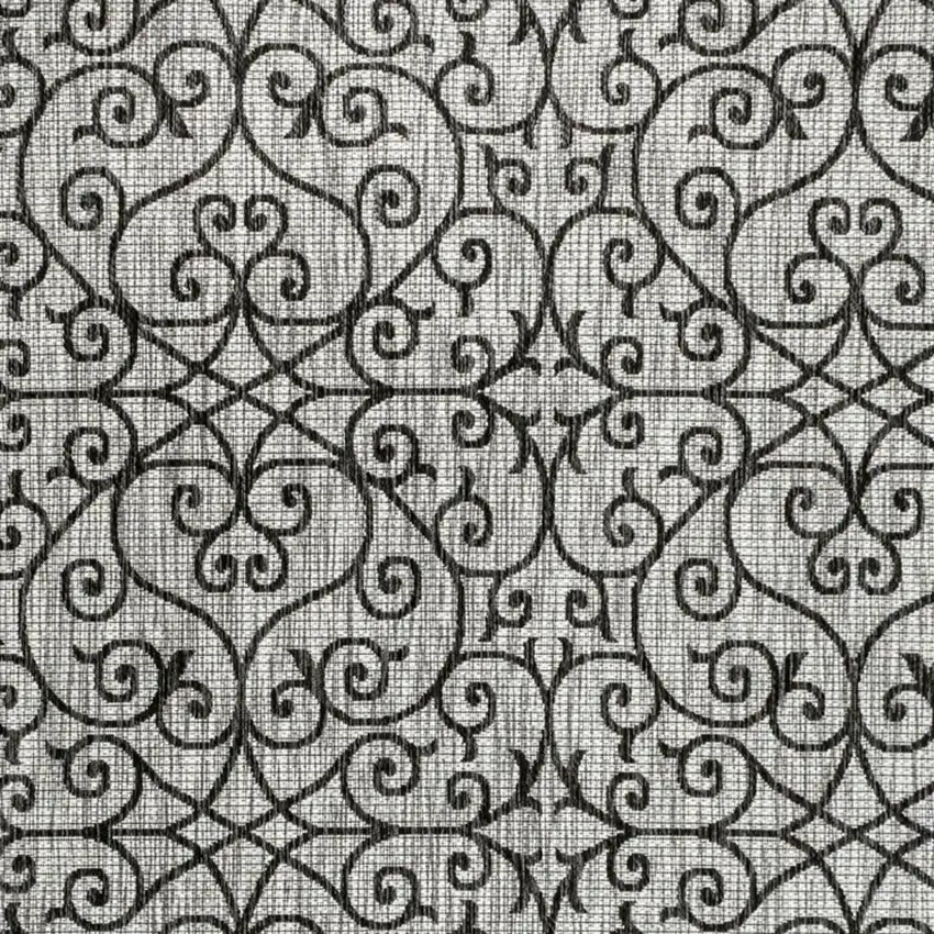 Light Gray And Black Geometric Indoor Outdoor Area Rug Photo 2