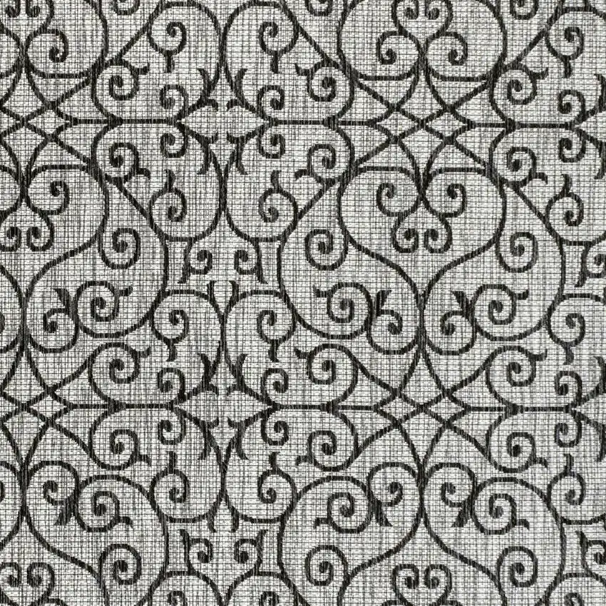 Light Gray And Black Geometric Indoor Outdoor Area Rug Photo 2