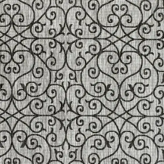 Light Gray And Black Geometric Indoor Outdoor Area Rug Photo 2