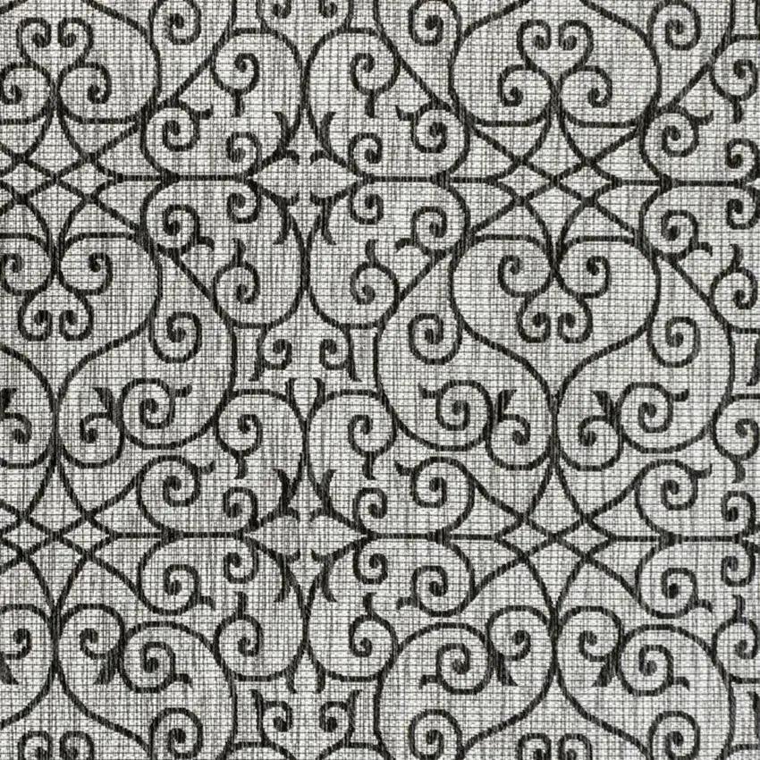 Light Gray And Black Geometric Indoor Outdoor Area Rug Photo 2