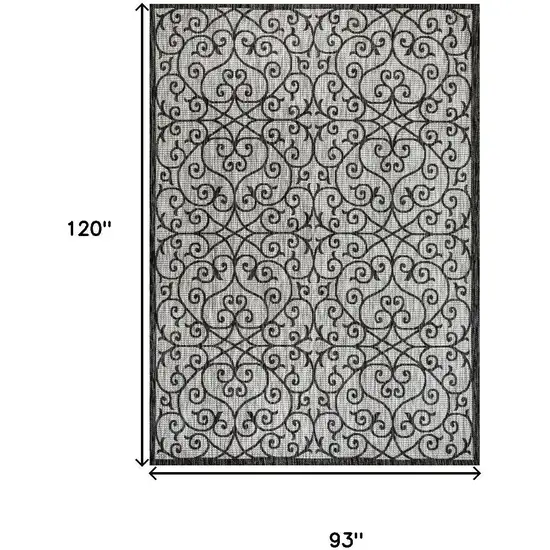 Light Gray And Black Geometric Indoor Outdoor Area Rug Photo 4