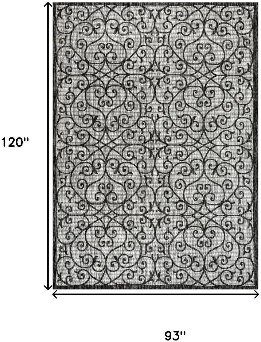 Light Gray And Black Geometric Indoor Outdoor Area Rug Photo 4