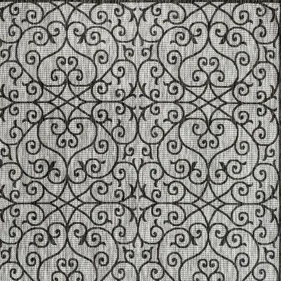 Light Gray And Black Geometric Indoor Outdoor Area Rug Photo 2