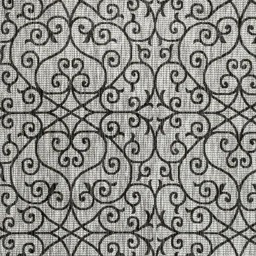 Light Gray And Black Geometric Indoor Outdoor Area Rug Photo 2