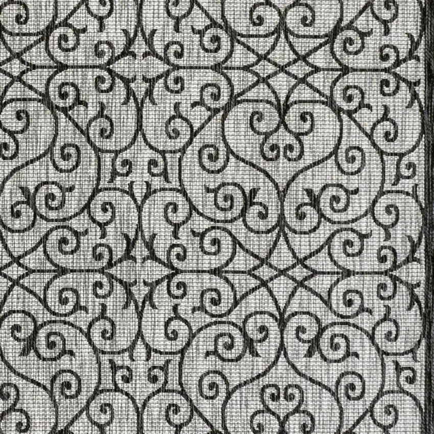 Light Gray And Black Geometric Indoor Outdoor Area Rug Photo 2