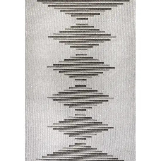Light Gray And Black Striped Indoor Outdoor Area Rug Photo 1