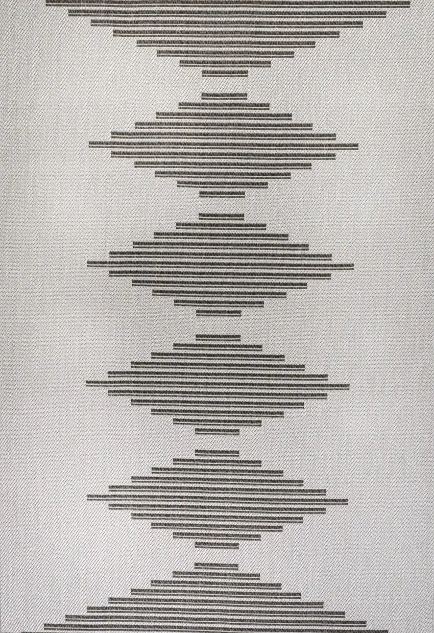 Light Gray And Black Striped Indoor Outdoor Area Rug Photo 1