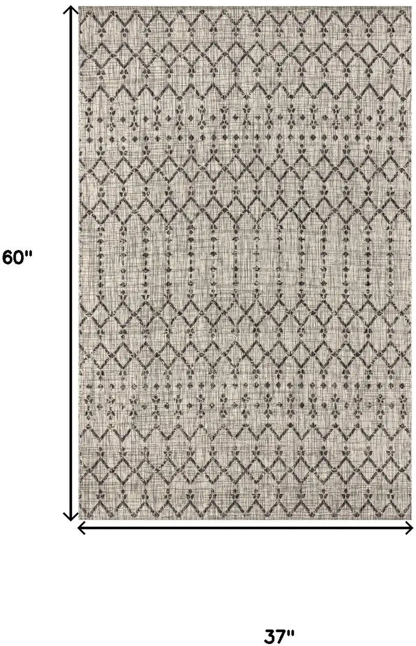 Light Gray And Black Trellis Indoor Outdoor Area Rug Photo 3