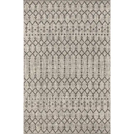 Light Gray And Black Trellis Indoor Outdoor Area Rug Photo 1