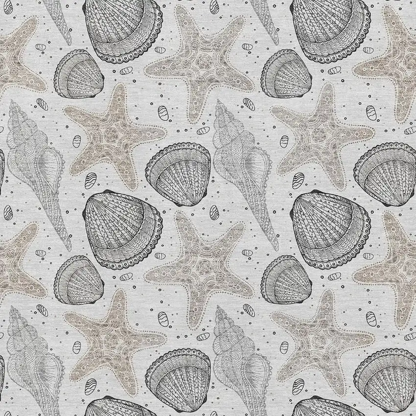 Light Gray And Charcoal Geometric Washable Area Rug With UV Protection Photo 3