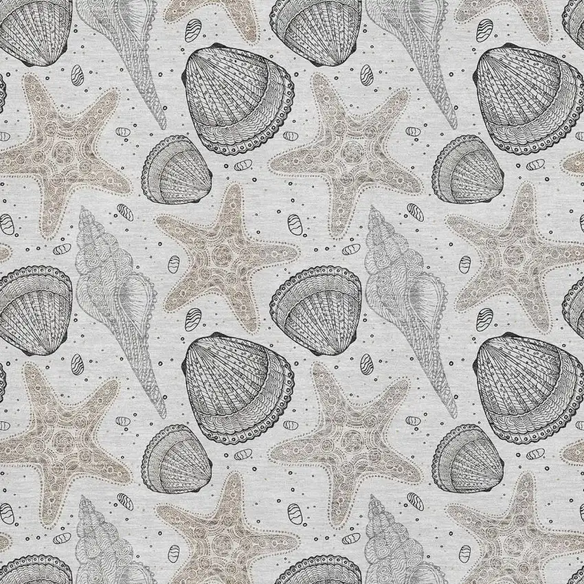 Light Gray And Charcoal Geometric Washable Area Rug With UV Protection Photo 3