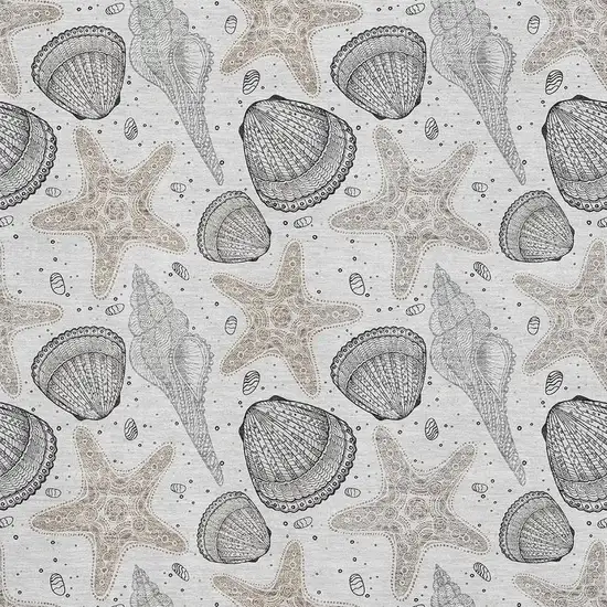 Light Gray And Charcoal Geometric Washable Area Rug With UV Protection Photo 3