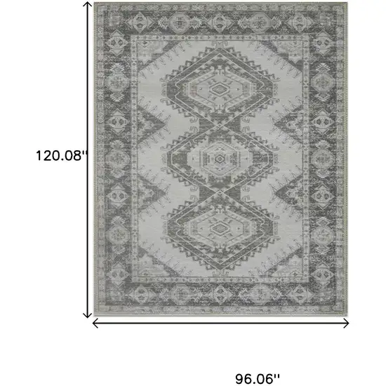 Light Gray And Charcoal Southwestern Area Rug Photo 3