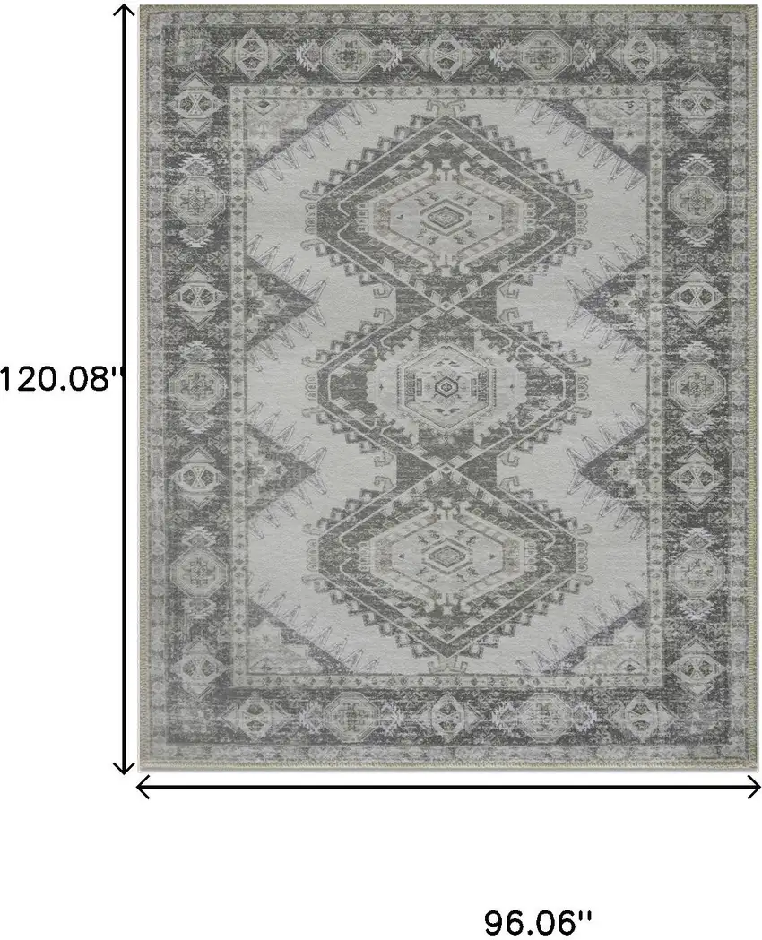 Light Gray And Charcoal Southwestern Area Rug Photo 3