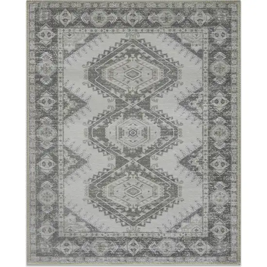 Light Gray And Charcoal Southwestern Area Rug Photo 2
