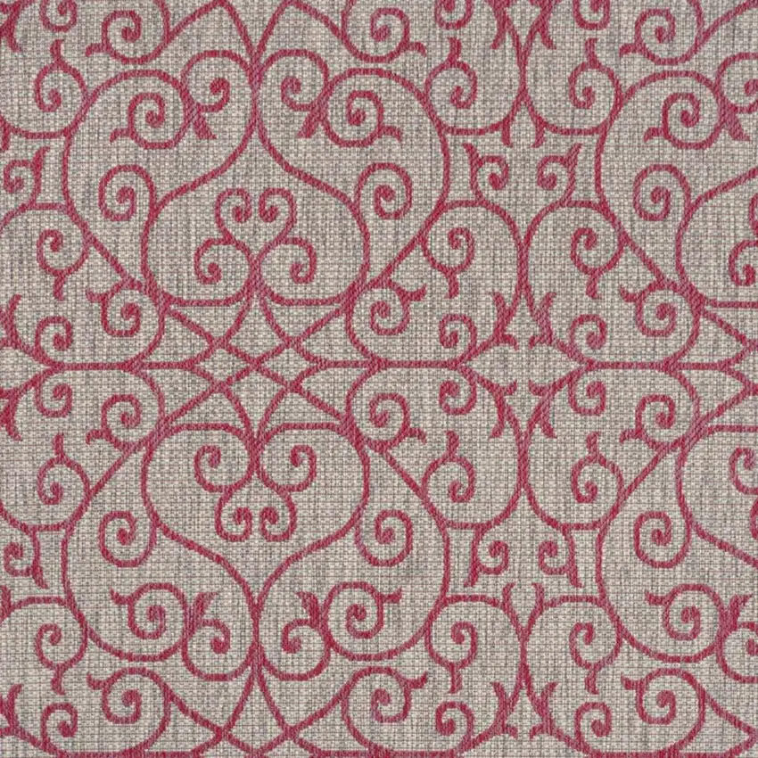 Light Gray And Fuchsia Geometric Indoor Outdoor Area Rug Photo 3