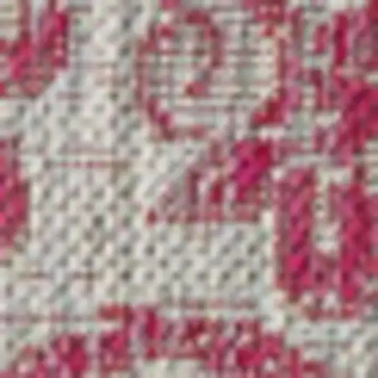 Light Gray And Fuchsia Medallion Indoor Outdoor Area Rug Photo 2