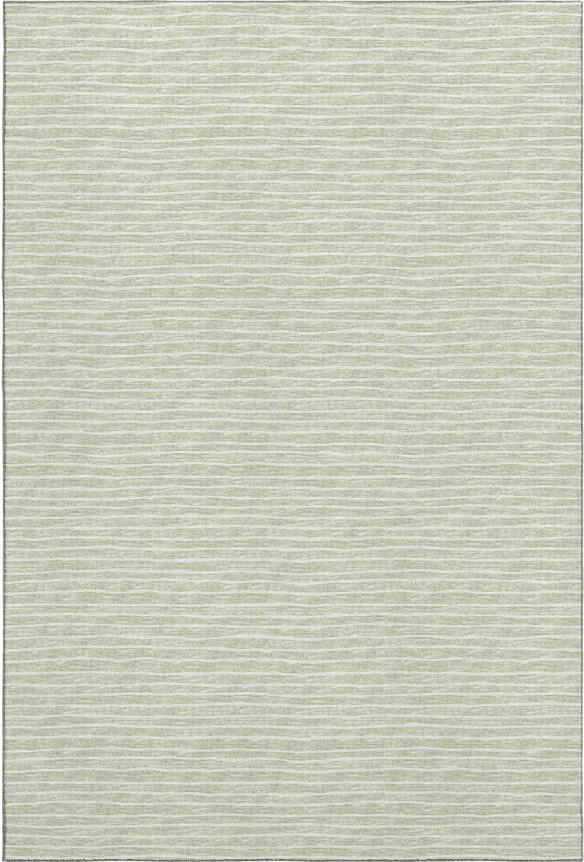 Light Gray And Ivory Striped Washable Area Rug With UV Protection Photo 2