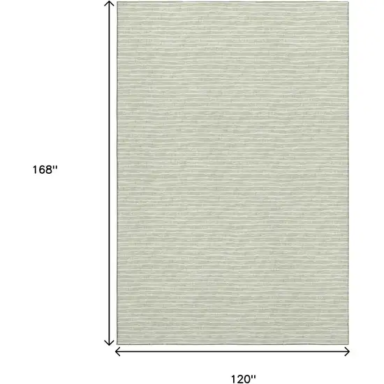 Light Gray And Ivory Striped Washable Area Rug With UV Protection Photo 3
