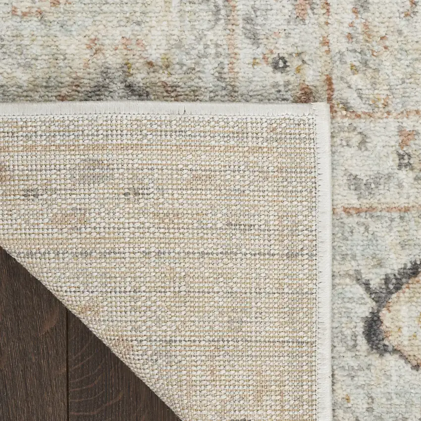 Light Gray Black And Yellow Floral Distressed Area Rug Photo 8