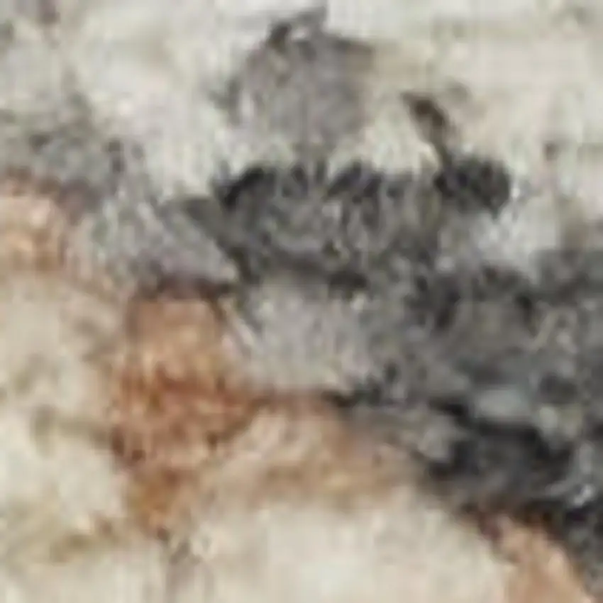 Light Gray Black And Yellow Floral Distressed Area Rug Photo 2