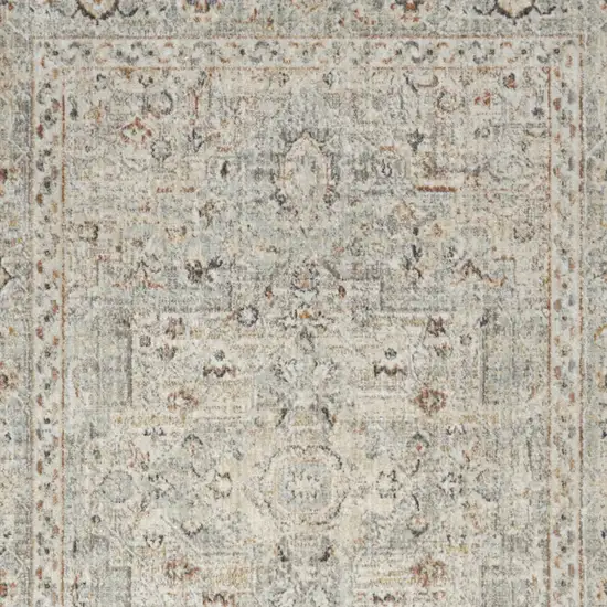 Light Gray Black And Yellow Floral Distressed Area Rug Photo 9