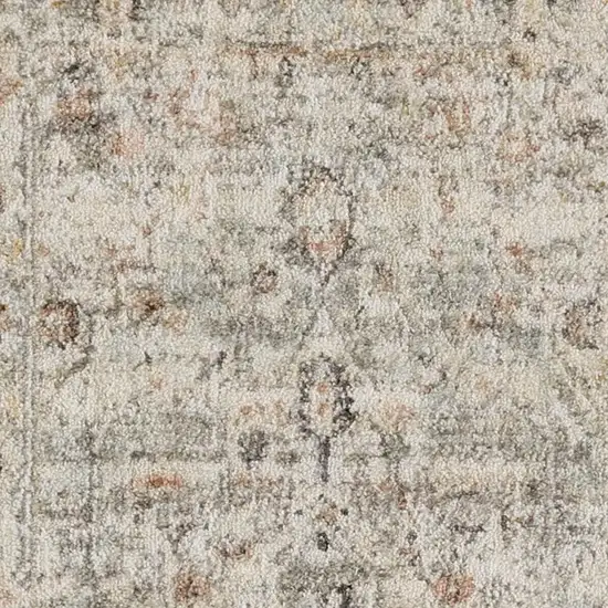 Light Gray Black And Yellow Floral Distressed Area Rug Photo 3