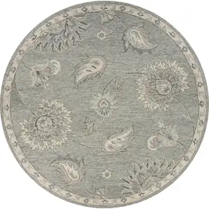 Photo of Light Gray Floral Area Rug