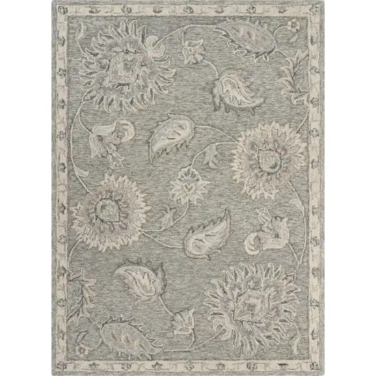 Gray Wool Hand Tufted Area Rug Photo 1
