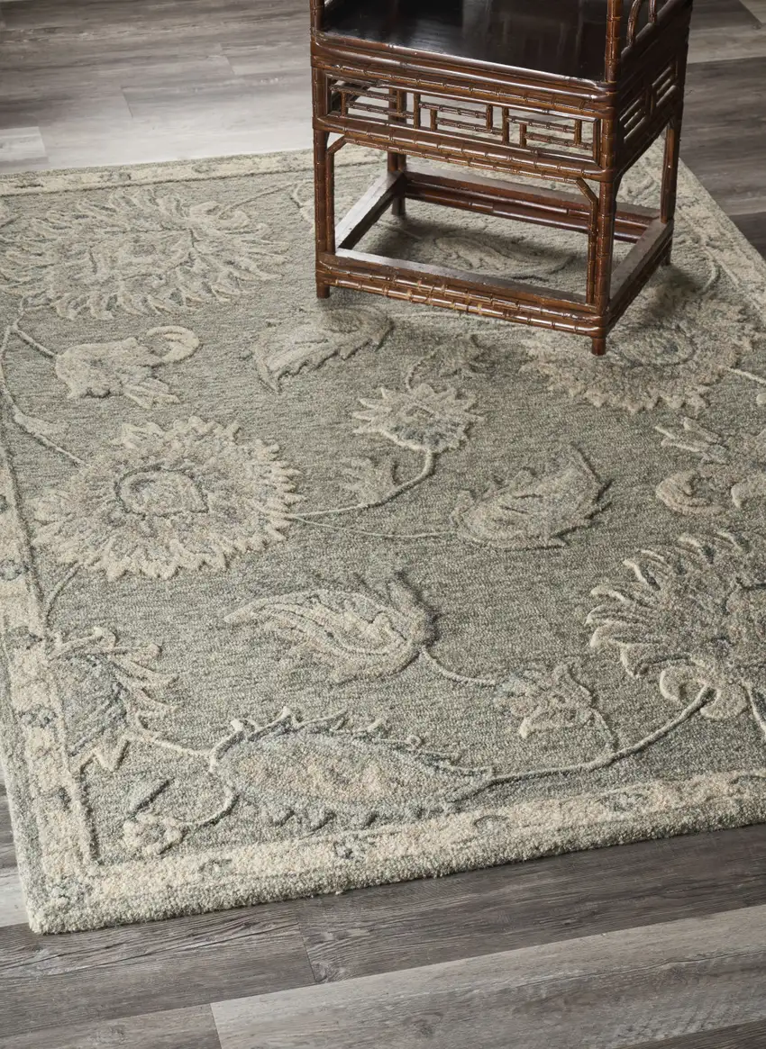 Gray Wool Hand Tufted Area Rug Photo 5
