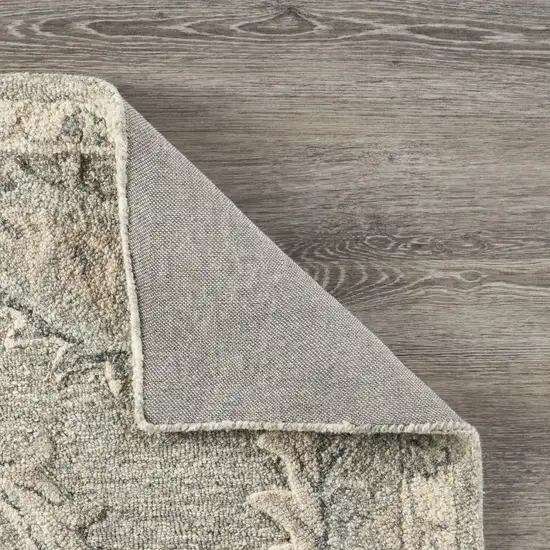 Light Gray Floral Area Rug Photo 7