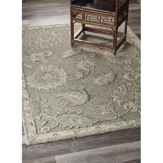 Gray Wool Hand Tufted Area Rug Photo 5