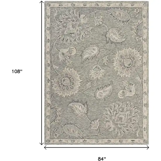 Gray Wool Hand Tufted Area Rug Photo 7