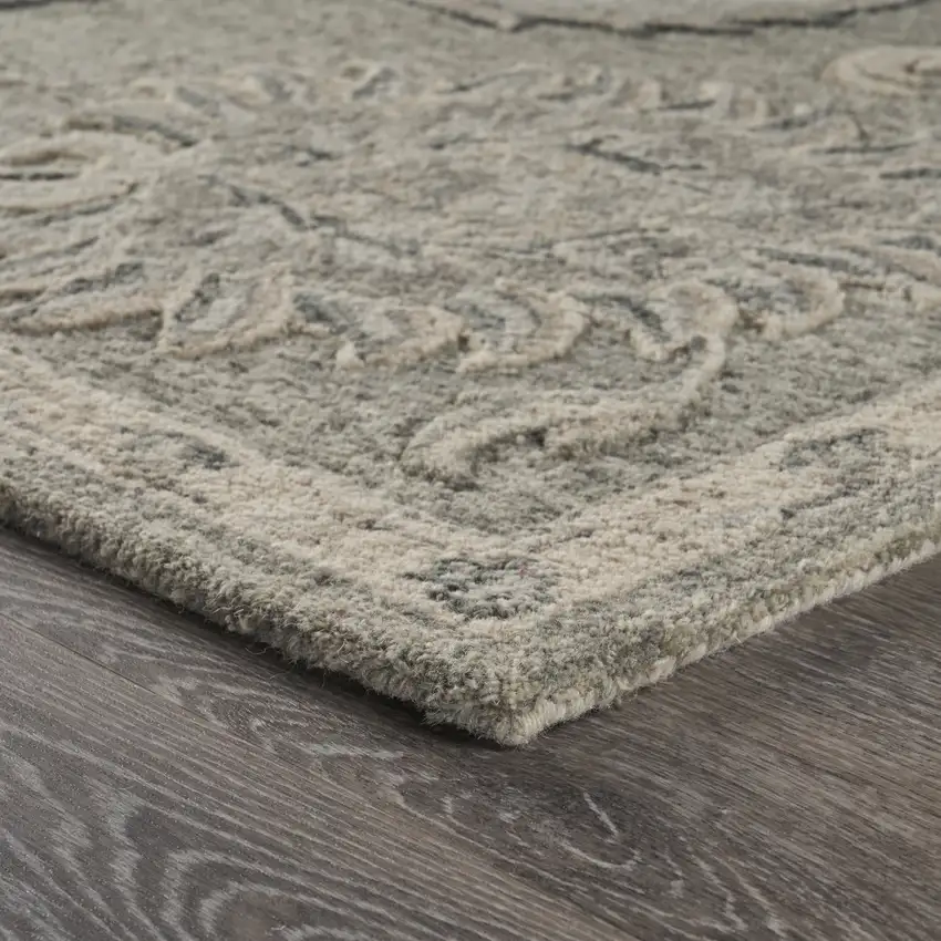 Gray Wool Hand Tufted Area Rug Photo 9