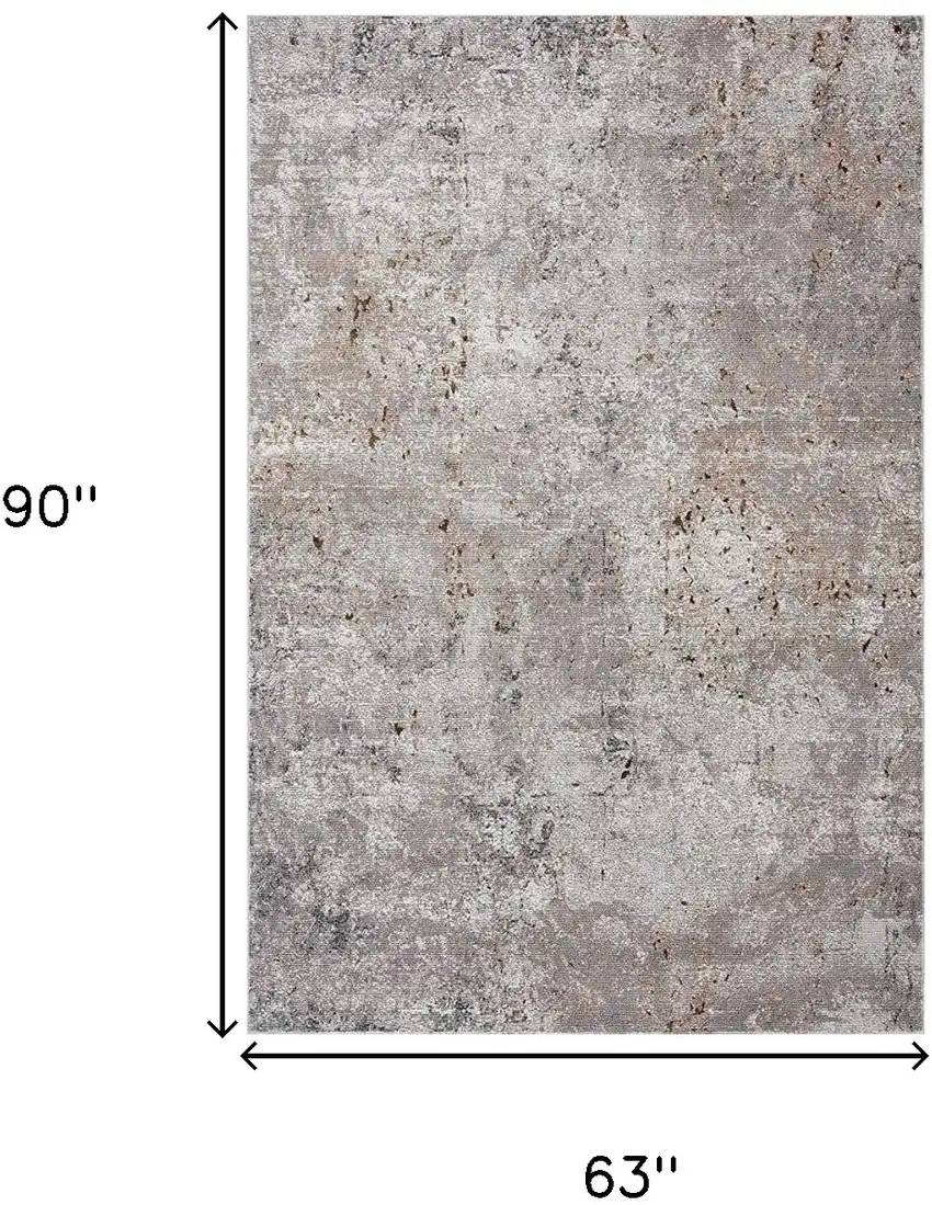 Light Gray Modern Abstract Area Rug Photo 4