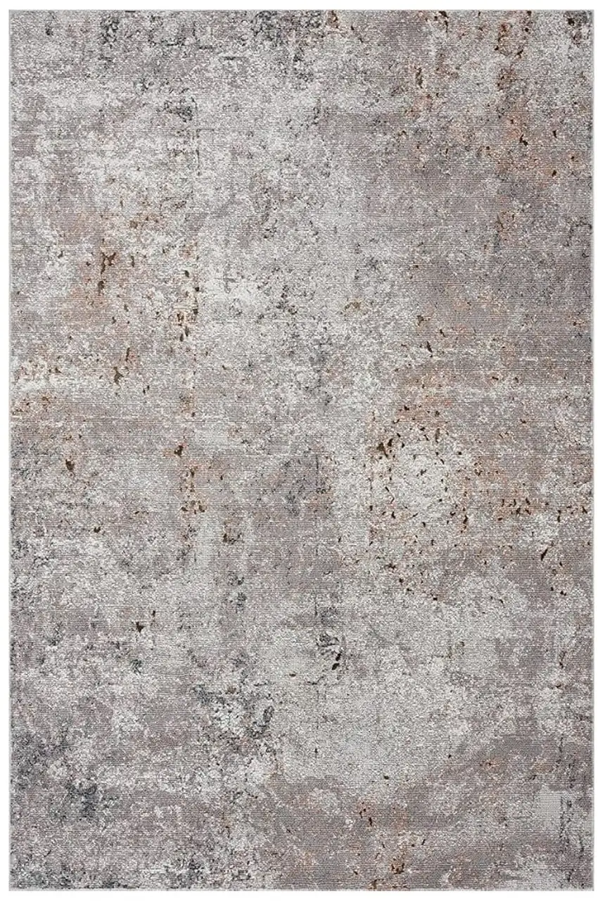 Light Gray Modern Abstract Area Rug Photo 1
