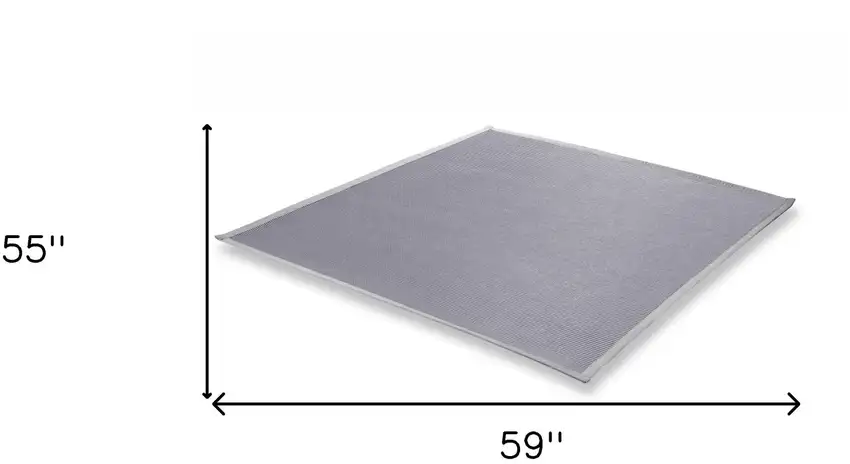 5' Light Gray Square Indoor Outdoor Area Rug Photo 3