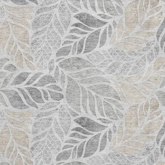 Light Gray Taupe And Charcoal Geometric Washable Area Rug With UV Protection Photo 4