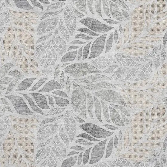 Light Gray Taupe And Charcoal Geometric Washable Area Rug With UV Protection Photo 4