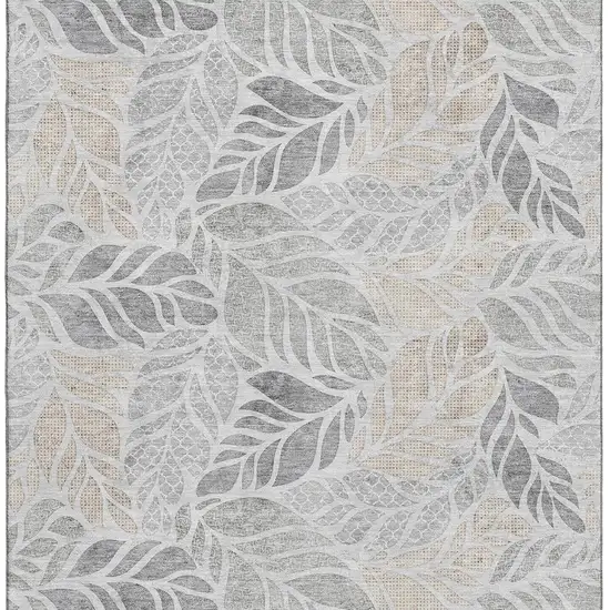 Light Gray Taupe And Charcoal Geometric Washable Area Rug With UV Protection Photo 5